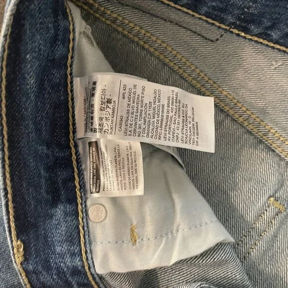 New Levi's 501 Women's Distressed Low Pro Straight Leg Blue Denim Pants, Size 29 - Picture 6 of 11